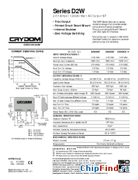 Datasheet D2W203F11 manufacturer Crydom